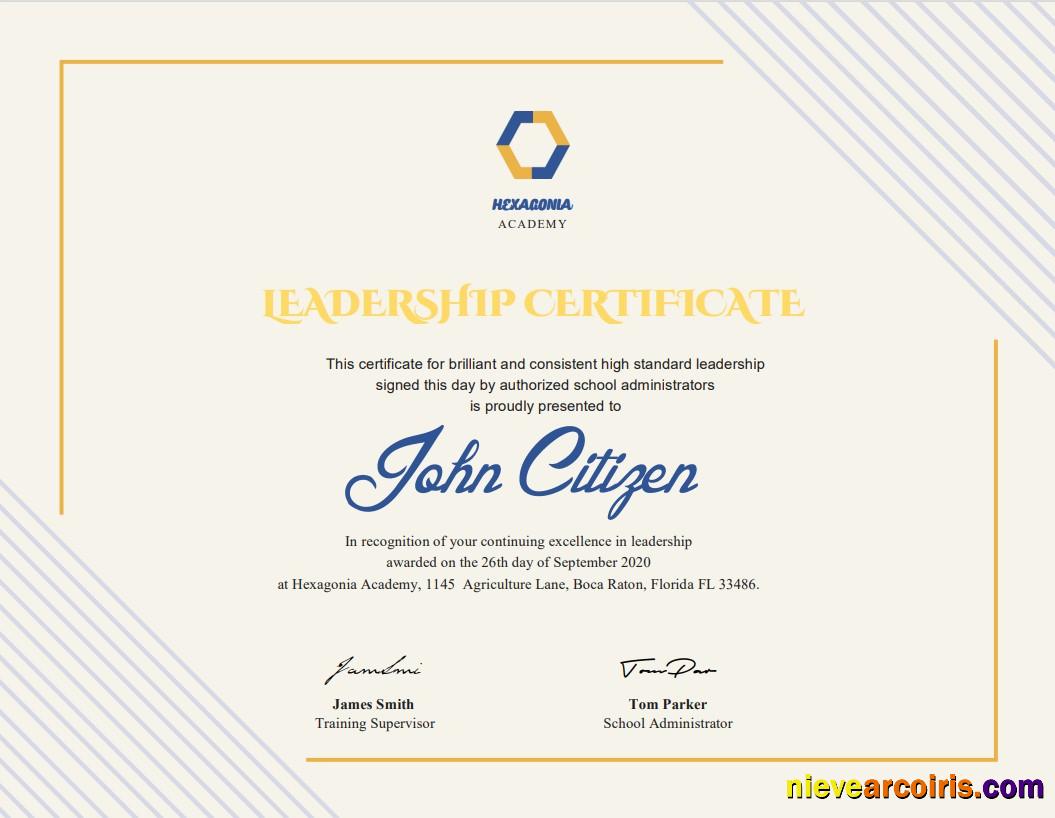 USA Leadership certificate